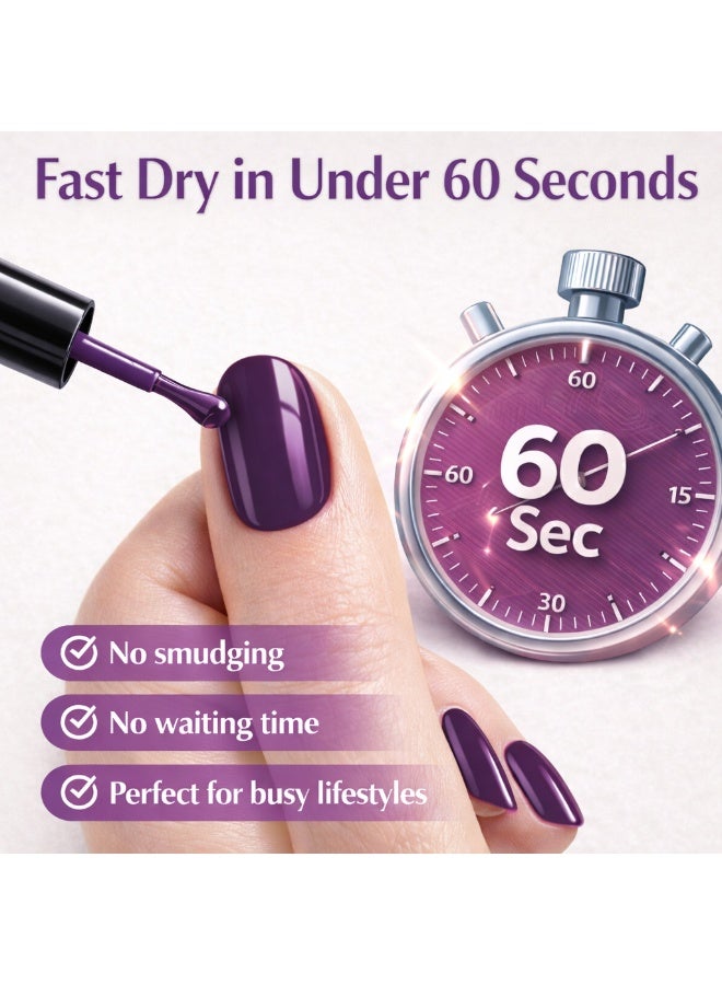 Brunson Classic Nail Polish 18ml Fast Dry Nail Lacquer Nail Harderner Normal Polish Glossy Gel Effect Quick Air Dry Long-Lasting Natural Nail Enamel Salon Quality Manicure Pedicure Regular Polish - Image 4